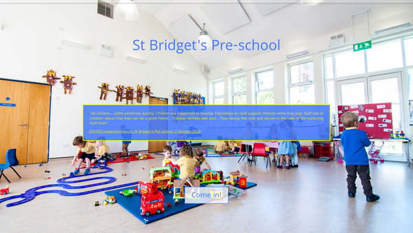Screenshot of the St Bridget's Pre School Group ( West Kirby) website