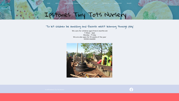 Screenshot of the Ipstones Tiny Tots website