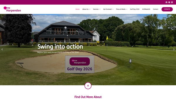 Screenshot of the Harpenden Mencap website