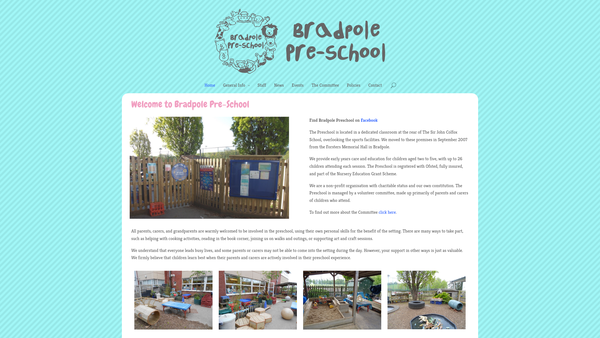 Screenshot of the Bradpole Church Pre-School website