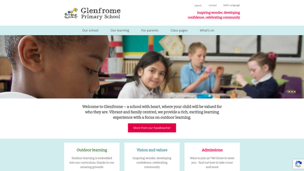 Screenshot of the Friends Of Glenfrome website