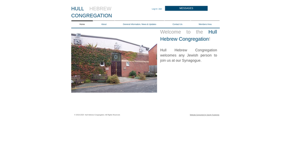 Screenshot of the Hull Hebrew Congregation website