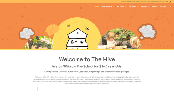 Screenshot of the Aveton Gifford Pre-School website