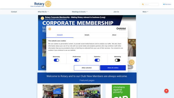 Screenshot of the Rotary Club Of Carshalton Park Trust Fund website