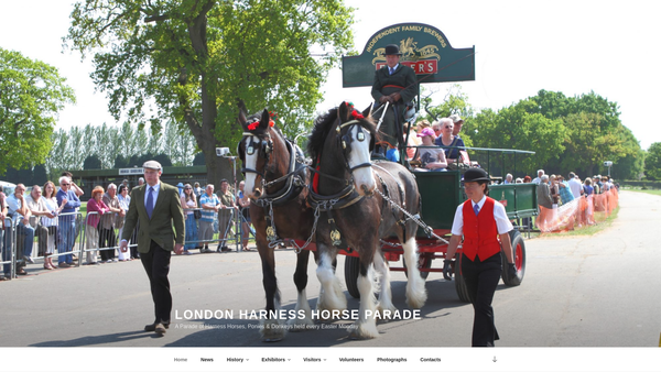 Screenshot of the The London Harness Horse Parade Society website