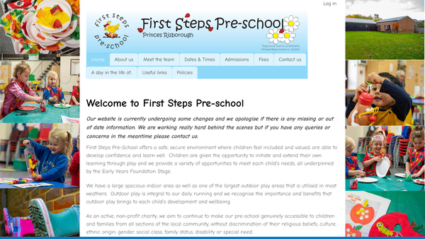 Screenshot of the First Steps Pre-School (Princes Risborough) website