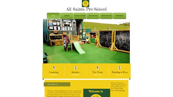 Screenshot of the All Saints Playgroup (Glossop) website