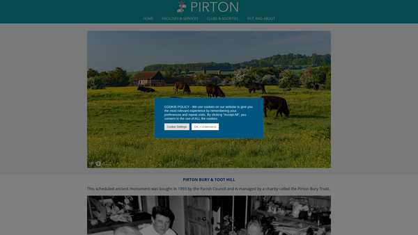 Screenshot of the Pirton Bury Trust website