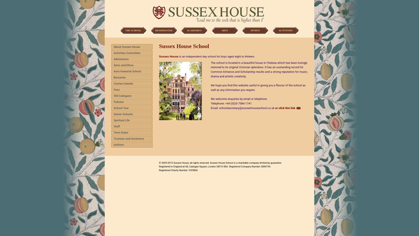 Screenshot of the Sussex House School website