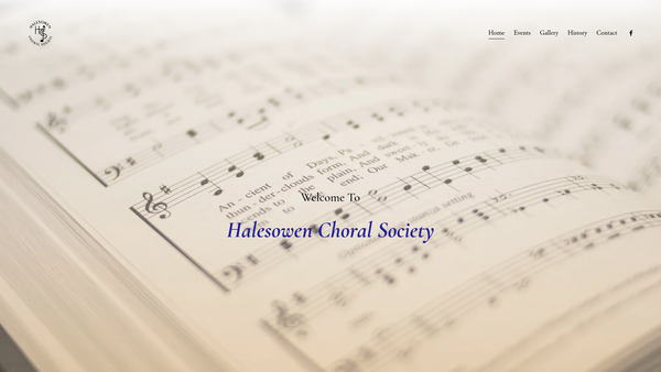 Screenshot of the Halesowen Choral Society website