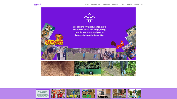 Screenshot of the 1st Eastleigh Scout Group website