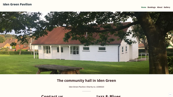 Screenshot of the Iden Green Pavilion website