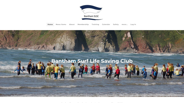 Screenshot of the Bantham Surf Life Saving Club website