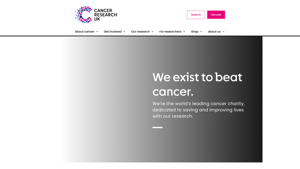 Screenshot of the The North Of England Cancer Research Campaign website