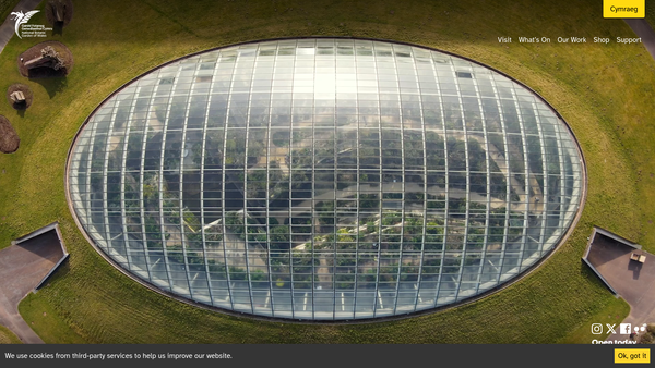 Screenshot of the The National Botanic Garden Of Wales website
