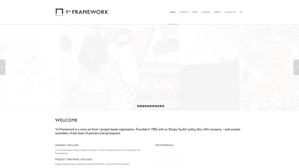Screenshot of the 1st Framework website