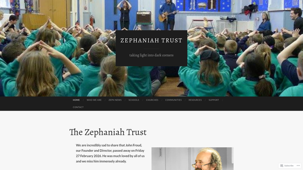 Screenshot of the Zephaniah Music Trust website