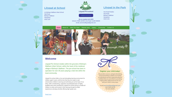 Screenshot of the The Church Hall Playgroup (Bishop's Waltham) website