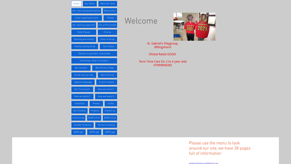 Screenshot of the St Gabriels Playgroup website