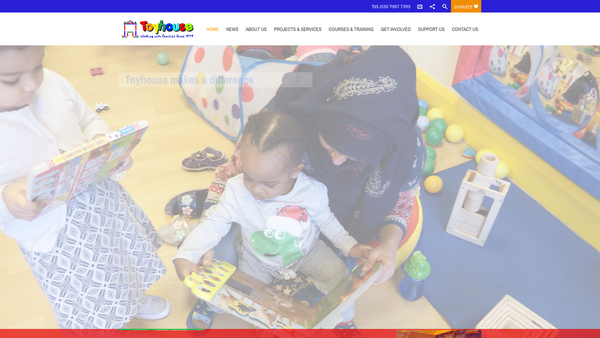 Screenshot of the Toy House Libraries Association Of Tower Hamlets website