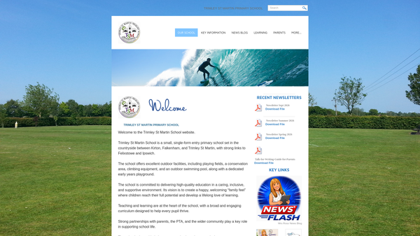 Screenshot of the Trimley St Martin School Association website