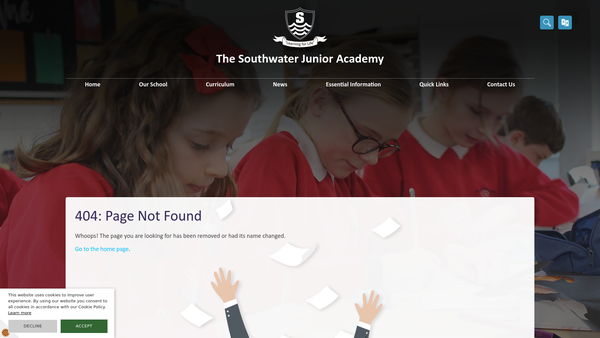 Screenshot of the Southwater Infant And Junior Academies Parent Teacher & Friends Association website