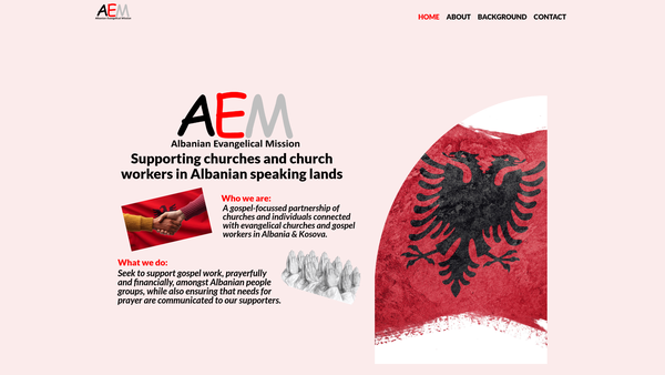 Screenshot of the Albanian Evangelical Mission website