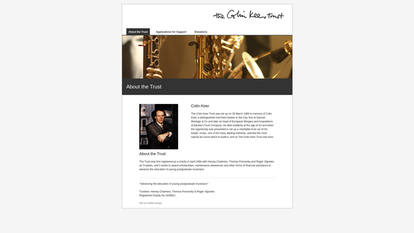 Screenshot of the The Colin Keer Trust website