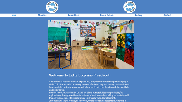Screenshot of the Little Dolphins Pre-School website