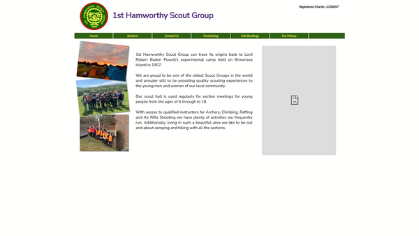 Screenshot of the 1st Hamworthy Scout Group website