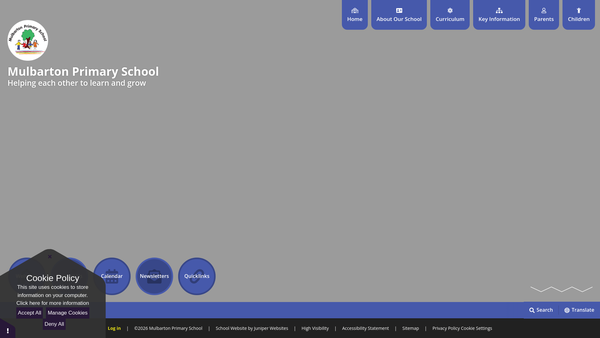 Screenshot of the Mulbarton Primary School PTA website