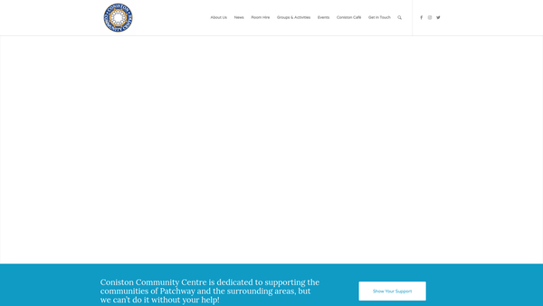 Screenshot of the Coniston Community Association website