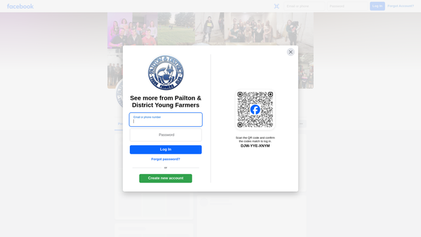 Screenshot of the Pailton And District Young Farmers' Club website