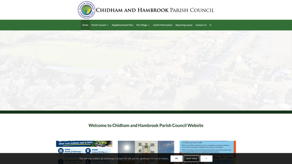 Screenshot of the Chidham & Hambrook Village Hall website