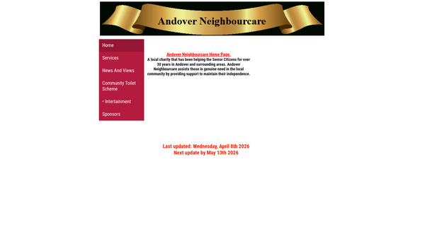 Screenshot of the Neighbourcare Andover website