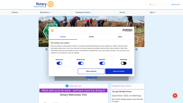 Screenshot of the Rotary Club Of Roborough Charitable Trust website