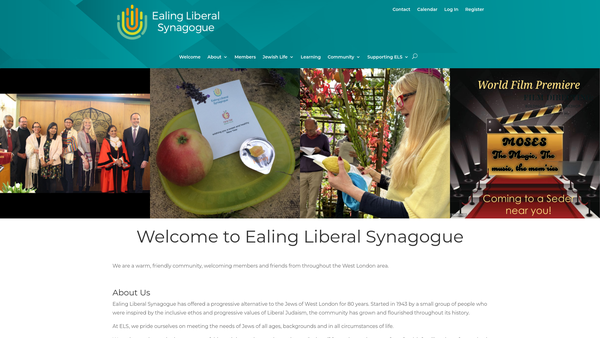 Screenshot of the Ealing Liberal Synagogue website