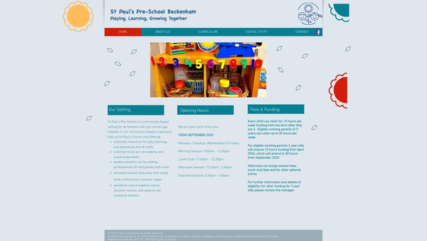 Screenshot of the St Paul's Beckenham Pre-School website
