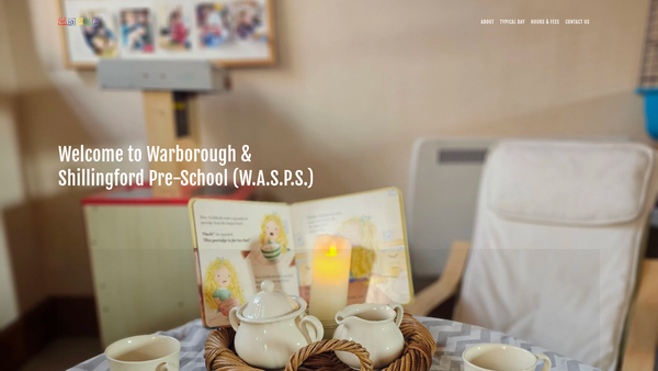 Screenshot of the Warborough Playgroup website