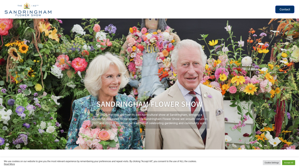 Screenshot of the Sandringham Estate Cottage Horticultural Society Trust website