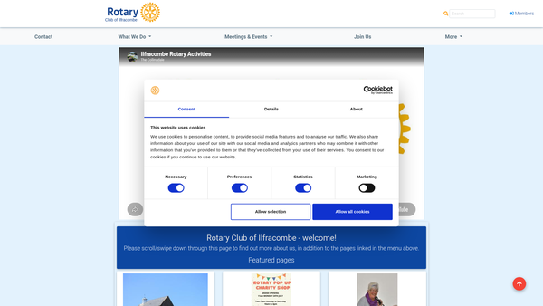 Screenshot of the The Rotary Club Of Ilfracombe Trust Fund website