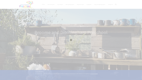Screenshot of the Broome and Ditchingham Preschool website