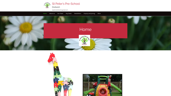 Screenshot of the St Peter's Pre-School (Droitwich) website