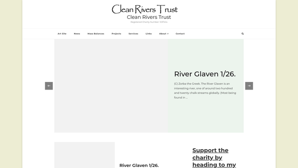 Screenshot of the Clean Rivers Trust website