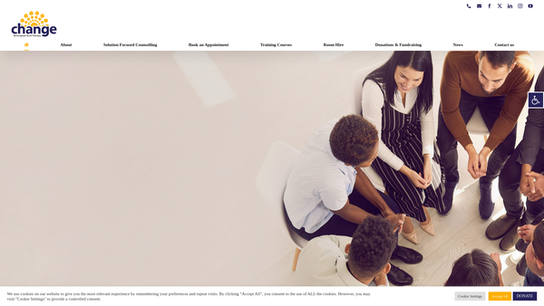 Screenshot of the Change Birmingham Brief Therapy website