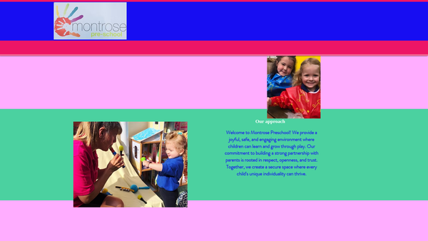Screenshot of the Montrose Preschool website