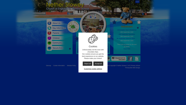 Screenshot of the Nether Stowey School Fund website