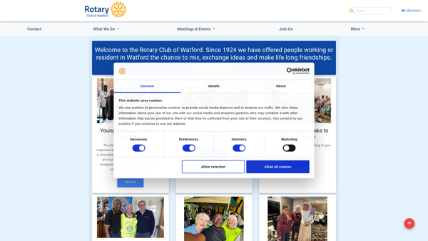 Screenshot of the Rotary Club Of Watford Trust Fund website