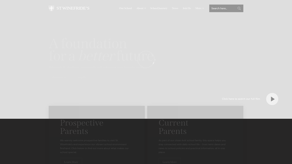Screenshot of the St Winefride's School Shrewsbury Trust website