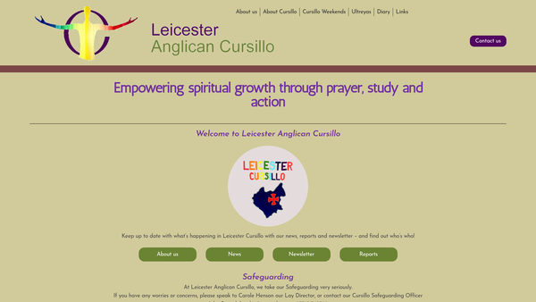 Screenshot of the Leicester Anglican Cursillo website